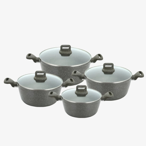 SQ Professional Zoya Forged Stockpot Set of 4 Marbled Grey