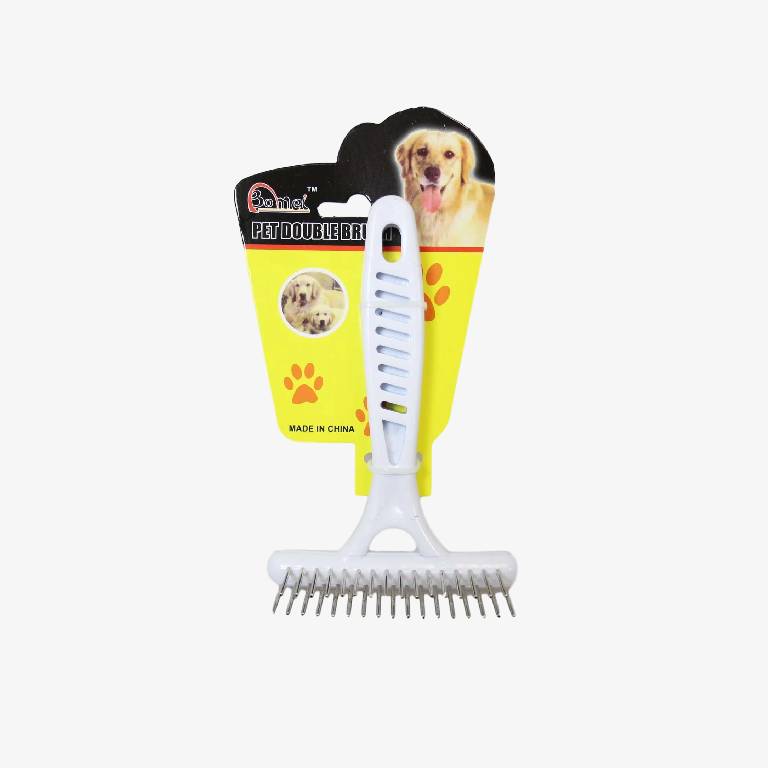 Pet Dog Cat Metal Teeth Grooming Brush 14 x 8 cm