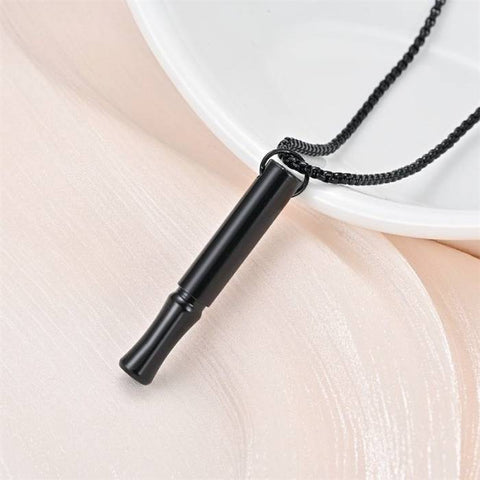 Stainless Steel Breathing Pendant  Stress Relief & Meditation Necklace