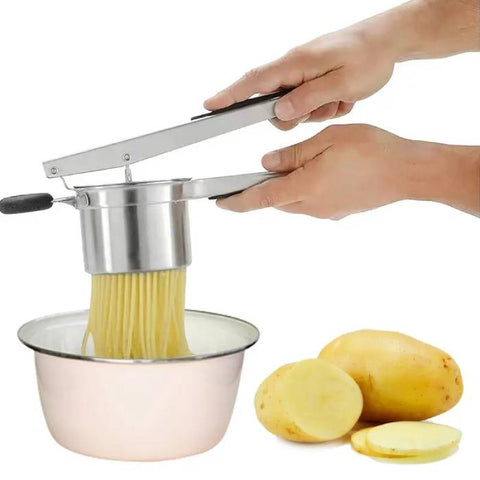 Silicone Handle Heavy-Duty Potato Masher & Juicer Tool