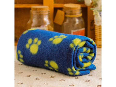 Sided Warm Blanket Plush Dog Bed Mat Pet Comfort Bed Soft Material Paw Print