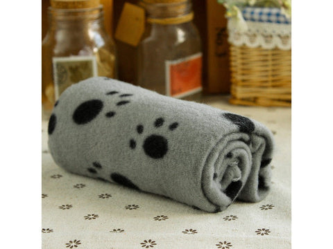 Sided Warm Blanket Plush Dog Bed Mat Pet Comfort Bed Soft Material Paw Print