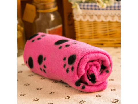 Sided Warm Blanket Plush Dog Bed Mat Pet Comfort Bed Soft Material Paw Print