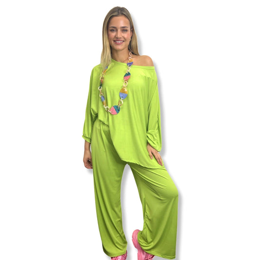 Spring Cocoon Top & Wide Leg Co-ord Set Plus Size