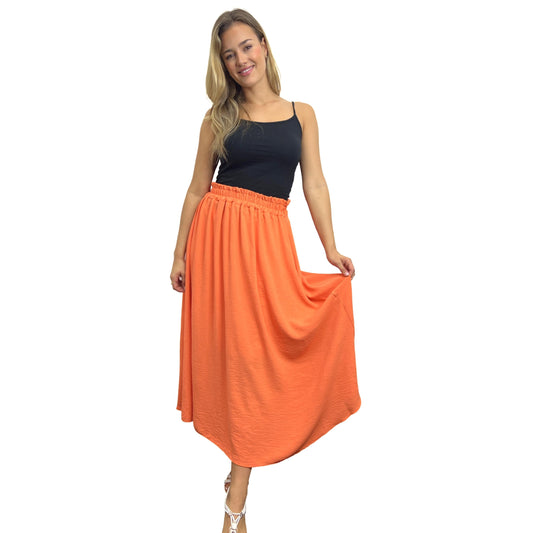 Minimalist High-Waisted Ruffle Maxi Skirt - Anti-Roll (Various Colors)