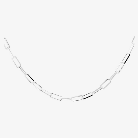 Paper Chain T-Bar Sterling Silver Necklace