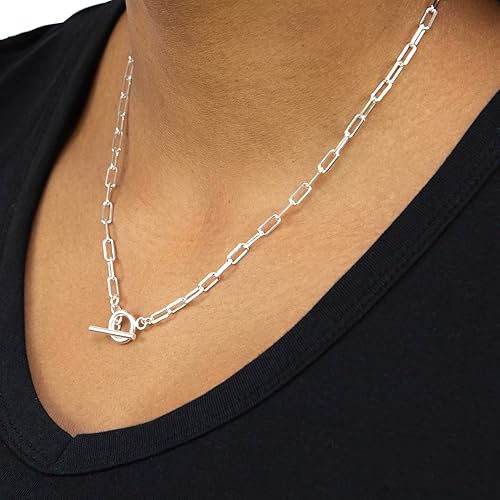 Paper T Bar Sterling Silver Necklace