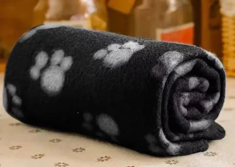 Sided Warm Blanket Plush Dog Bed Mat Pet Comfort Bed Soft Material Paw Print