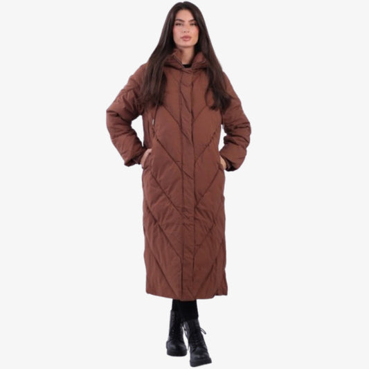 Plus Size Hooded Long Padded Puffer Jacket