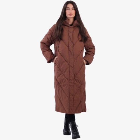 Plus Size Hooded Long Padded Puffer Jacket