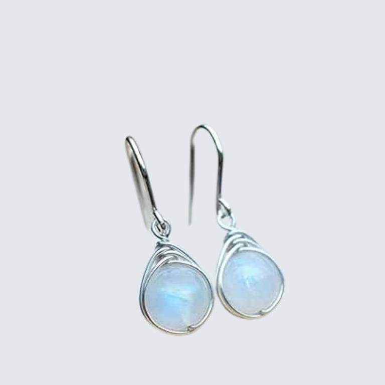 Natural Hoop Silver Earrings for Women