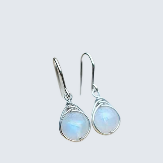 Natural Hoop Silver Earrings for Women