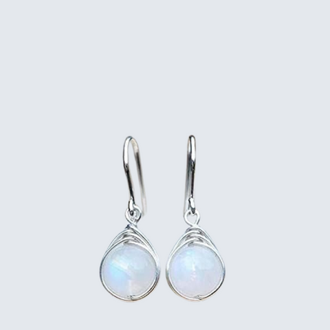 Natural Hoop Silver Earrings for Women