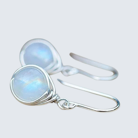Natural Hoop Silver Earrings for Women