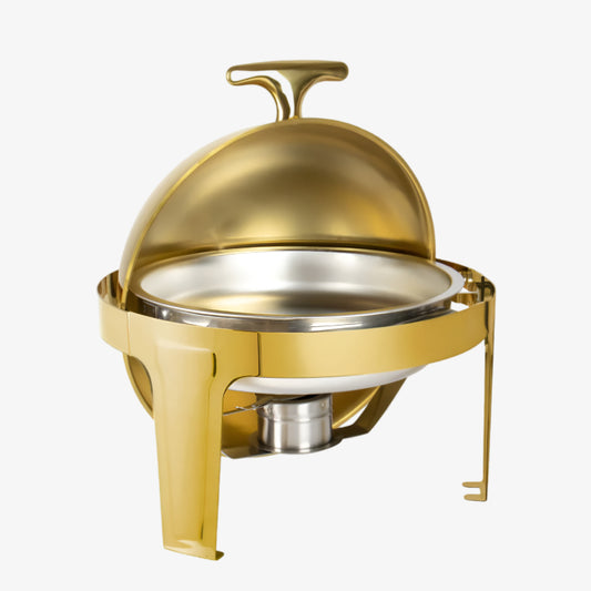 SQ Professional Banquet Chafing Dish with Roll Top Round Gold