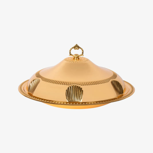 SQ Professionals Durane Ornate Party Food Serving Cloche with Tray Gold