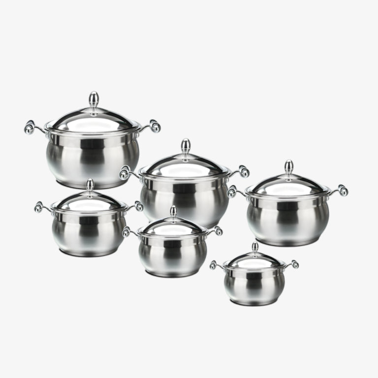 SQ Professional Lustro Imperiale 6-Piece Stainless Steel Casserole Set