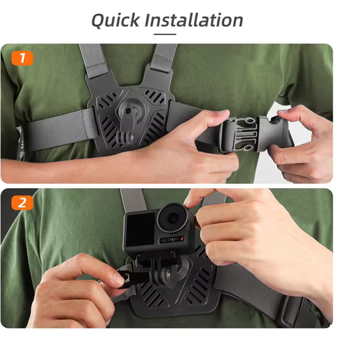 A12E-SUNNYLIFE Universal Chest Strap Bracket for Pocket3/GO 3 & GoPro12