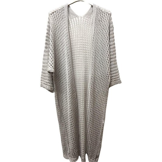 Silver Mist Longline Knit Cardigan