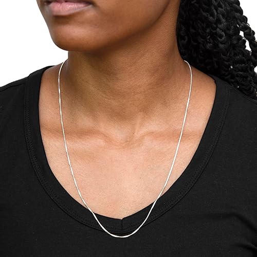 Silver Box Chain Necklace for women