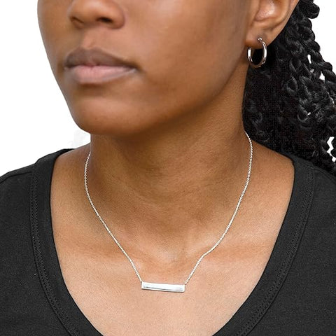 Sterling Silver Horizontal Bar Necklace
