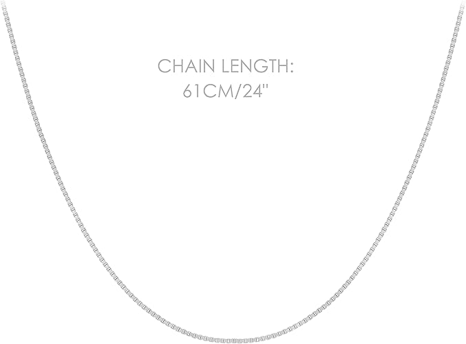 Sterling Box Chain Necklace Silver Color 