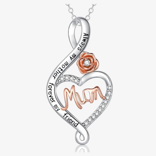 Sterling Silver Chain Rose Flower Necklace