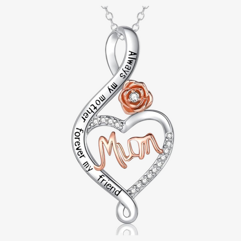 Sterling Silver Chain Rose Flower Necklace