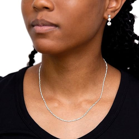 Sterling Silver Figaro Chain Necklace
