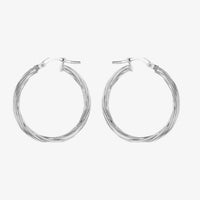Sterling Silver Twisted Hoop Earrings