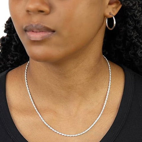 Sterling Silver Twisted Hoop Earrings