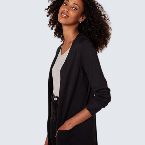 Essentials Women Open-Front Long-Sleeve Sweater