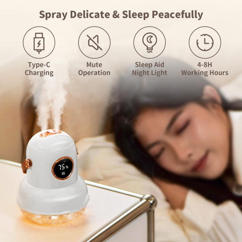 Portable Ultrasonic Humidifier with Digital Display – Adjustable Mist Levels for Home & Office