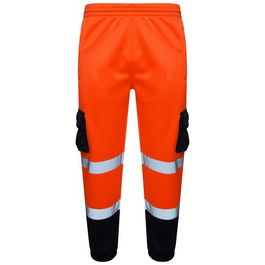 Men's Hi Vis Fleece Jogging Bottom Trouser - Orange