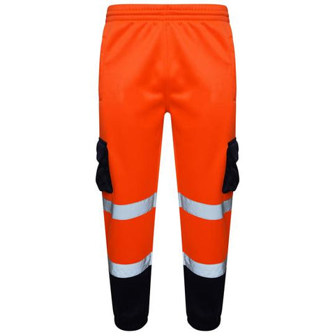Men's Hi Vis Fleece Jogging Bottom Trouser - Orange