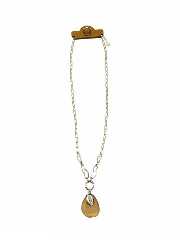 Chain Necklace With Metal Leaf