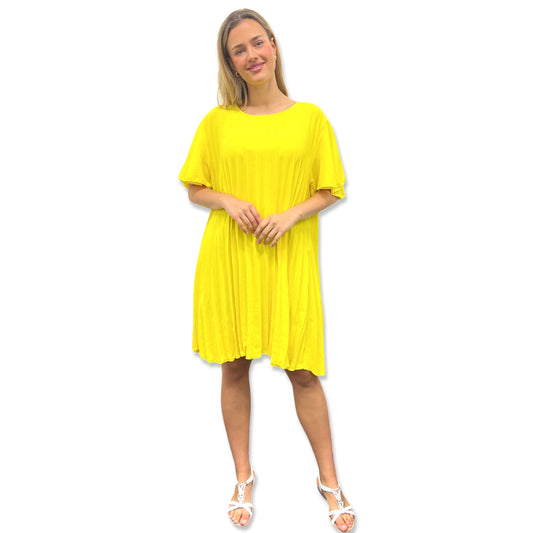 Sunshine Yellow Fine Pleat Tunic