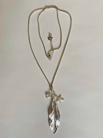 Metal Leaf Long Necklace