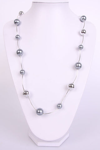 Urban Mist Necklace Metal  & Color Sphere in a Link