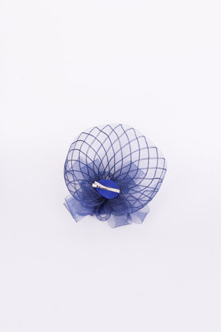 Navy Blue Flower Mesh Fascinator