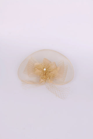 Gold Flower Mesh Fascinator