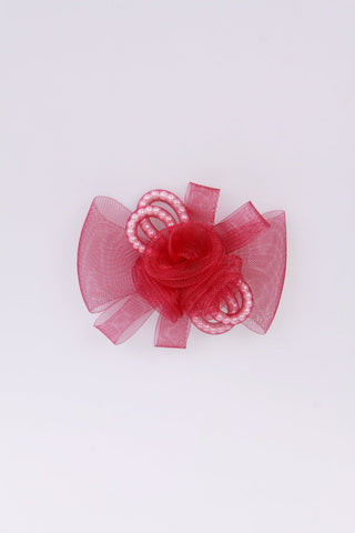 Flower Pearl Mesh Wrap Fascinator