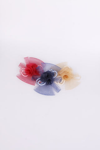Flower Pearl Mesh Wrap Fascinator