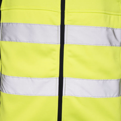 High Vis 2 Side Long Pockets Zipper Hoodie - Yellow / Navy