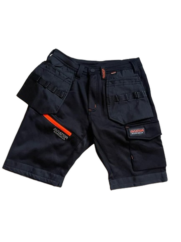 Men's Polyester Cargo Workwear Short - Black