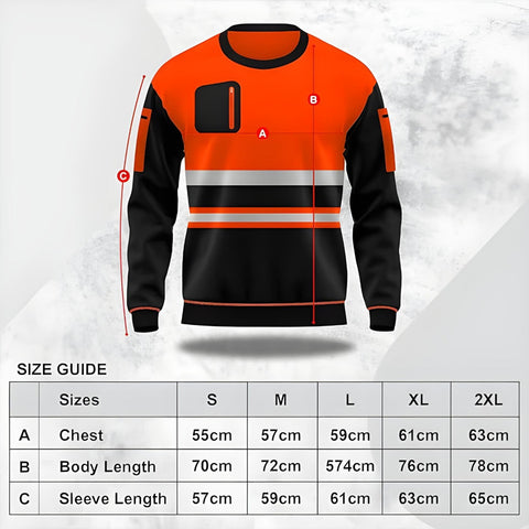 Hi Viz Crew Neck Safety Sweatshirt – Orange & Green