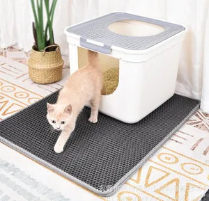 Honeycomb Waterproof Pet Litter Trapper Mat – Eco-Friendly Double-Layer Design for Cats