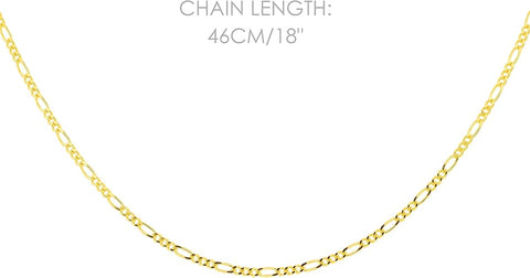 Women Gold Gilded Figaro Chain Necklace