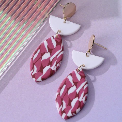 Fish Shape Pink Earrings