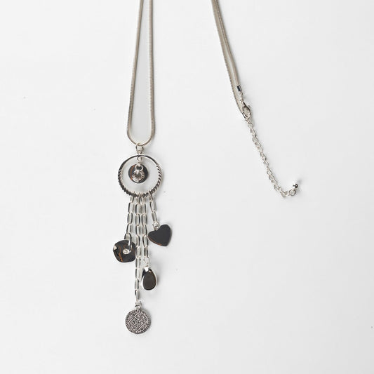 Heart And Square Pendant Necklace